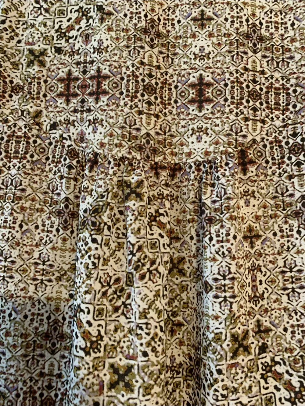 Sanctuary Printed V-Neck Long Sleeve Women's Top - Brown Multi